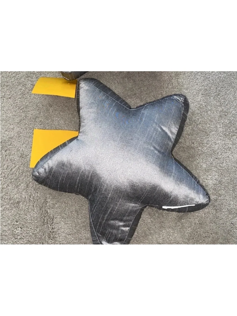 Pier 1 Imports Holiday Sequins Beaded Sliver Star Shaped Accent Pillow One (1)‎